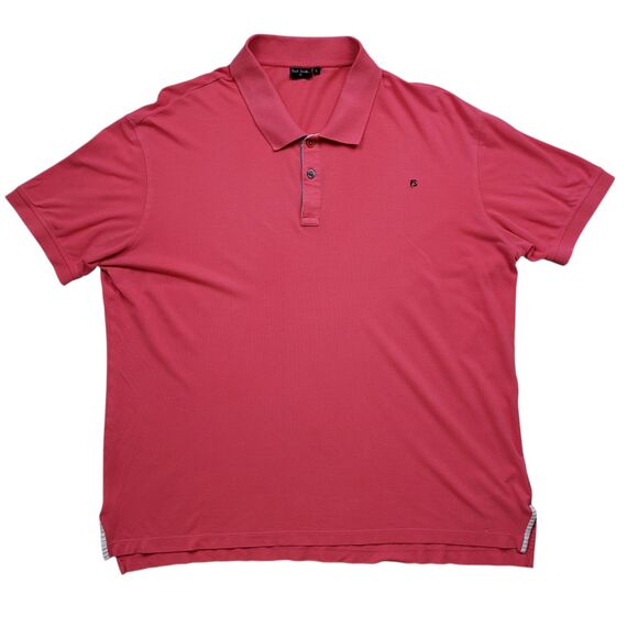 Paul Smith Polo Shirt Mens Large Pink Cotton Logo Preppy - Picture 1 of 8